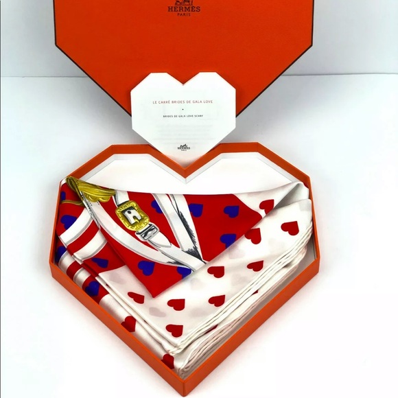 Hermes Brides De Gala Love 90cm Scarf 100% Silk